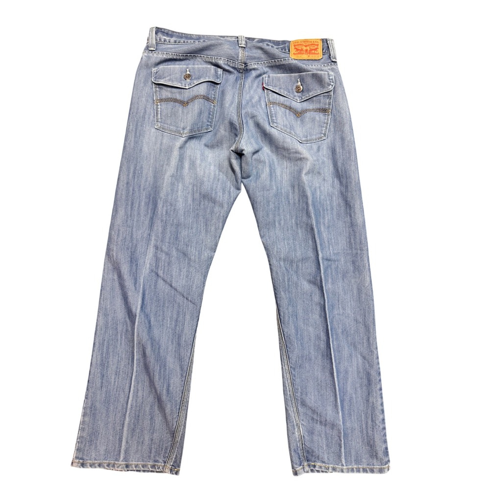 Levis 514 Straight Fit Light Wash Denim Jeans Mens 36x30 Flap Pocket Classic
